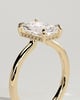 Adina - Radiant Floating Low Set Flush Solitaire with Hidden Halo - 18k Yellow Gold