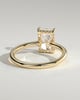 Adina - Radiant Floating Low Set Flush Solitaire with Hidden Halo - 18k Yellow Gold