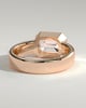 Adrian - Statement Emerald East West Bezel Solitaire with Flat Cigar Band Engagement Ring - 18k Rose Gold