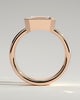 Adrian - Statement Emerald East West Bezel Solitaire with Flat Cigar Band Engagement Ring - 18k Rose Gold