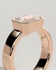 Adrian - Statement Emerald East West Bezel Solitaire with Flat Cigar Band Engagement Ring - 18k Rose Gold