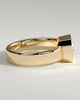 Adrian - Statement Emerald East West Bezel Solitaire with Flat Cigar Band Engagement Ring - 18k Yellow Gold / 18k White Gold
