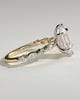 Agnes - Elongated Hexagon Claw Solitaire with Marquise and Round Accent Stones Engagement Ring - 18k Yellow Gold / 18k White Gold
