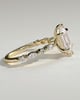 Agnes - Elongated Hexagon Claw Solitaire with Marquise and Round Accent Stones Engagement Ring - 18k Yellow Gold