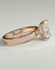Radiant 4 Claw Solitaire with Flat Cigar Band and Hidden Halo Engagement Ring - 18k Rose Gold High Setting