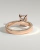 Radiant 4 Claw Solitaire with Flat Cigar Band and Hidden Halo Engagement Ring - 18k Rose Gold High Setting