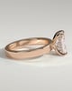 Radiant 4 Claw Solitaire with Flat Cigar Band and Hidden Halo Engagement Ring - 18k Rose Gold High Setting
