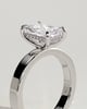 Radiant 4 Claw Solitaire with Flat Cigar Band and Hidden Halo Engagement Ring - 18k White Gold High Setting
