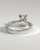 Radiant 4 Claw Solitaire with Flat Cigar Band and Hidden Halo Engagement Ring - 18k White Gold High Setting