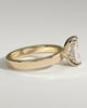 Radiant 4 Claw Solitaire with Flat Cigar Band and Hidden Halo Engagement Ring - 18k Yellow Gold High Setting