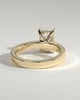 Radiant 4 Claw Solitaire with Flat Cigar Band and Hidden Halo Engagement Ring - 18k Yellow Gold High Setting
