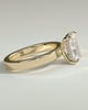 Radiant 4 Claw Solitaire with Flat Cigar Band and Hidden Halo Engagement Ring - 18k Yellow Gold High Setting