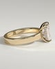 Radiant 4 Claw Solitaire with Flat Cigar Band and Hidden Halo Engagement Ring - 18k Yellow Gold Low Setting