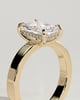 Radiant 4 Claw Solitaire with Flat Cigar Band and Hidden Halo Engagement Ring - 18k Yellow Gold Low Setting