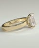 Radiant 4 Claw Solitaire with Flat Cigar Band and Hidden Halo Engagement Ring - 18k Yellow Gold Low Setting