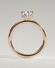 Ainsley - 5 Claw Pear Solitaire with Hidden Halo - 18k Rose Gold
