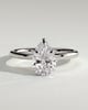 Ainsley - 5 Claw Pear Solitaire with Hidden Halo - 18k White Gold