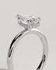 Ainsley - 5 Claw Pear Solitaire with Hidden Halo - 18k White Gold