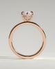 Aisha - Marquise 6 Claw Solitaire with Flat Cigar Band and Hidden Halo Engagement Ring - 18k Rose Gold High Setting