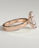 Aisha - Marquise 6 Claw Solitaire with Flat Cigar Band and Hidden Halo Engagement Ring - 18k Rose Gold High Setting