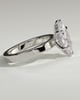 Aisha - Marquise 6 Claw Solitaire with Flat Cigar Band and Hidden Halo Engagement Ring - 18k White Gold High Setting