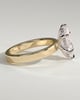 Aisha - Marquise 6 Claw Solitaire with Flat Cigar Band and Hidden Halo Engagement Ring - 18k Yellow Gold / 18k White Gold High Setting