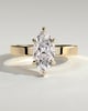 Aisha - Marquise 6 Claw Solitaire with Flat Cigar Band and Hidden Halo Engagement Ring - 18k Yellow Gold High Setting
