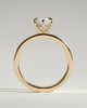 Aisha - Marquise 6 Claw Solitaire with Flat Cigar Band and Hidden Halo Engagement Ring - 18k Yellow Gold High Setting