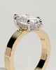 Aisha - Marquise 6 Claw Solitaire with Flat Cigar Band and Hidden Halo Engagement Ring - 18k Yellow Gold / 18k White Gold Low Setting