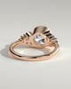 Alessia - Round Bezel Solitaire with Clustered Round-Marquise Mixed Set Shoulder Stones Engagement Ring - 18k Rose Gold