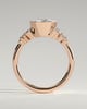 Alessia - Round Bezel Solitaire with Clustered Round-Marquise Mixed Set Shoulder Stones Engagement Ring - 18k Rose Gold