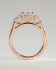 Alexia  Oval Trilogy Ring - 18k Rose Gold