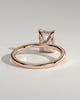 Alice - Emerald Claw Solitaire with Hidden Halo Engagement Ring - 18k Rose Gold High Setting