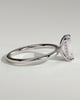 Alice - Emerald Claw Solitaire with Hidden Halo Engagement Ring - 18k White Gold High Setting