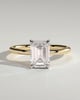 Alice - Emerald Claw Solitaire with Hidden Halo Engagement Ring - 18k Yellow Gold / 18k White Gold High Setting