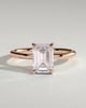 Alice - Emerald Claw Solitaire with Hidden Halo Engagement Ring - 18k Rose Gold