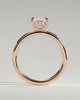 Alice - Emerald Claw Solitaire with Hidden Halo Engagement Ring - 18k Rose Gold