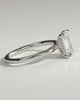 Alice - Emerald Claw Solitaire with Hidden Halo Engagement Ring - 18k White Gold