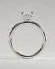 Alice - Emerald Claw Solitaire with Hidden Halo Engagement Ring - 18k White Gold