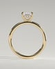 Alice - Emerald Claw Solitaire with Hidden Halo Engagement Ring - 18k Yellow Gold