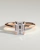 Alina - Emerald 4 Claw Solitaire Engagement Ring - 18k Rose Gold High Setting