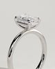 Alina - Emerald 4 Claw Solitaire Engagement Ring - 18k White Gold High Setting