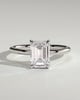 Alina - Emerald Claw Solitaire Engagement Ring - 18k White Gold High Setting