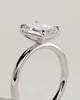 Alina - Emerald Claw Solitaire Engagement Ring - 18k White Gold High Setting