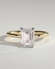 Alina - Emerald Claw Solitaire Engagement Ring - 18k Yellow Gold / 18k White Gold High Setting