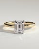Alina - 4 Claw Emerald Solitaire - 18k Yellow Gold / 18k White Gold Low Setting