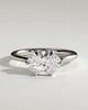 Allison - Oval East-West Solitaire - 18k White Gold