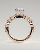 Alyssa  Oval Solitaire with Accent Stones - 18k Rose Gold / 18k White Gold