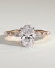 Alyssa  Oval Solitaire with Accent Stones - 18k Rose Gold / 18k White Gold