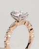 Alyssa  Oval Solitaire with Accent Stones - 18k Rose Gold / 18k White Gold